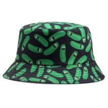 Sombrero de cubo de poliéster con estampado de pepino para mujer, gorra de pescador de Panamá, protector solar, suave y ligero, algodón, primavera y verano, F112