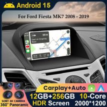 Android 15 Wireless Carplay&Auto Car Radio For Ford Fiesta 2009 - 2018 Navigation GPS DSP Carplay Multimedia Video Player Stereo