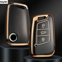 Kuvi TPU 3-Tasten-Auto-Smart-Key-Hülle für VW Volkswagen Passat B8 Magotan für Skoda Superb A7 Kodiaq Seat Shell Fob