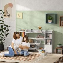 AIYAPLAY giocattoli 8 Scaffale da boxe rimovibile per bambini Bianco