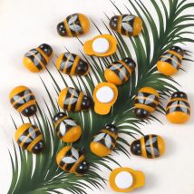 50/100 stücke Mini Holz Biene bunte Marienkäfer mit Kleber Flatback Cabochon Miniatur Ornament für Scrap booking DIY Handwerk Zubehör