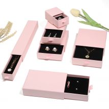 1 stücke Rosa Dicke Kraft Papier Schublade Schmuck Verpackung Box Grußkarte Halskette Armband Geschenk Paket Fall Boxen Valentinstag