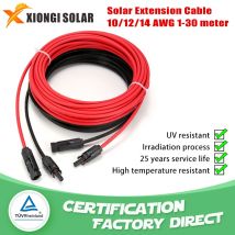 XIONGISOLAR cavo solare fotovoltaico Nero + Rosso 2,5/4/6mm2 con prolunga maschio e femmina spina americana 10/12/14 AWG Cavi solari fotovoltaici