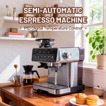 CAFOVO E136 3-in-1 20Bar Espressomaschine mit Mühle und Dampfstab PID-Temperaturregelung Kaffeemaschine für Zuhause Barista 220V