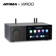 AIYIMA&HYFIOO DM100 Music Streamer Media Player Bluetooth 5.4 Wireles Audio 5.5 inch LCD Support AirPlay NAS Spotify