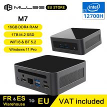 Mini PC MLLSE M7 con processore Intel Core i7-12700H, 16 GB di RAM, SSD da 1 TB, Wi-Fi 6, Bluetooth 5.2, Windows 11 Pro, mini computer da scrivania.