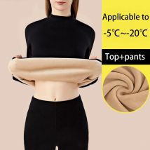 1Set Ultra Thick Thermal Underwear Women Stand Collar Seamless Warm Lingerie Winter Long Sleeve Bottoming Thermal Clothing Sets