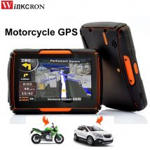 Navegador GPS para coche y motocicleta, pantalla de 4,3 pulgadas, IPX67 resistente al agua, a prueba de polvo/golpes, Bluetooth, FM, AVIN integrado, 8GB con mapa GPS iGo