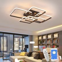Lámpara de Techo LED Moderna Blanca/Negra con Mando a Distancia, Luz Dimmable para Salón y Dormitorio, Plafón Colgante de 3/6 Brazos