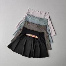 Gonna corta sportiva a vita alta, nuovi pantaloncini estivi foderati freschi e antiriflesso Gonna a trapezio ad asciugatura rapida per yoga fitness da donna