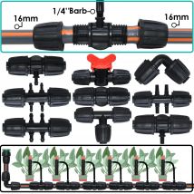 KESLA 5PCS 16mm 1/2'' PE Złącze rurowe Rozdzielacz Trójnik Złączka Gwintowana do węża 4/7mm 3/5mm