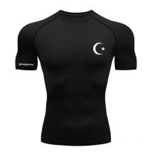 Grafische, sportliche, schnell trocknende T-Shirts für Herren, Fitnessstudio, Workout, Laufen, Kompressionsshirts, kurzärmelige Unterhemden, Baselayers, T-Shirts, Oberteile