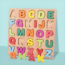 Kolorowy numer alfabetu drewniane puzzle dla dzieci inteligentna gra w dopasowywanie dzieci w wieku przedszkolnym wczesne zabawki edukacyjne