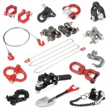 1/10 Bilancia Gancio di Traino in Metallo D-ring Verricello Ancoraggio Manillo Catena di Recupero Strumento per RC Crawler Auto Axial SCX10 III TRX4 TRX6