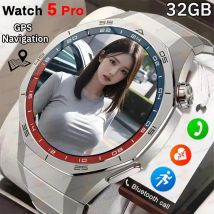 NUEVO Reloj Inteligente Watch 5 Pro con 32 GB de Memoria, GPS, Navegación con Google Maps, Pantalla AMOLED, NFC, Reproductor de Música y Vídeo, Llamadas HD, Versión Global