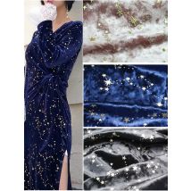 100*140CM Gold velvet Diamond star bronzing fabric for dress elastic force thin soft DIY quilting Handmade flannel patchwork