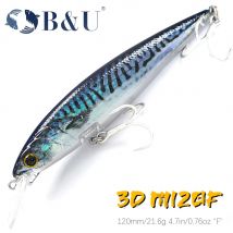 B&U schwimmende Minnow-Salzwasser-Angelköder, Trolling-Kurbelköder, harte Köder, Wobbler, künstlicher Forellenköder für Wolfsbarsch
