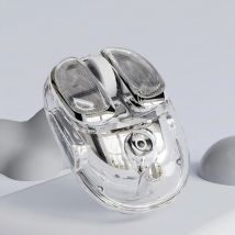 EWEADN Q9 Wireless Clear Mouse Dual Mode 2.4G USB Cute Mouse with RGB Lighting Silent Clicks Multi-Device for Laptop PC