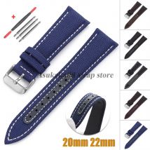 20mm 22mm Premium Sailcloth Canvas Watch Strap for Omega for Seiko Watch Band Black Blue Nylon Leather for Smartwatch Men Bands