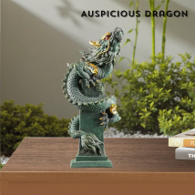 Sandstein Sternzeichen Panlong Drachenstatue Chinesisches Maskottchen Home Room Office Feng Shui Statue Bestes Geschenk im Jahr des Drachen