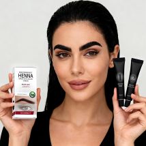 ICONSIGN Augenbrauen-Tönung, professionelles Henna-Wimpern-Augenbrauen-Färbtönung, semi-permanentes Wimpern-Brauen-Tönungsset, schwarzes Augenbrauen-Färben-Make-up