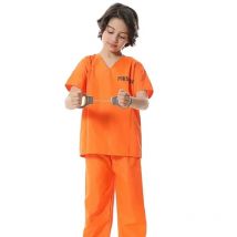 Kinder Halloween Geschenk Gefangener Kriminal Cosplay Kostüme Kinder Geburtstag Sträfling Spielzeug Kostüm 3-9 Jahre Purim Unisex Kostüm