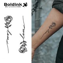 Love in Petals Temporary Tattoo,Lasts To 15 Days New Technology Magic Waterproof Semi Permanent Sticker.
