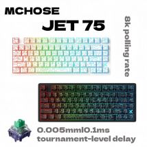 Klawiatura gamingowa MCHOSE Jet 75 Snap Tap, czas reakcji 0,1 ms, częstotliwość sondowania 8 kHz, przełączniki magnetyczne, efekt Halla, możliwość wymiany podczas pracy (hot-swap), personalizowane