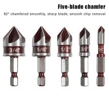 1Set Hole Opener Chamfer Drill Bit Hex Shank Woodworking Chamfering Tool 82° Countersink Precise Multi-Size Countersink Bits