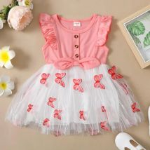 1-5 Jahre Kinder Mädchen Prinzessin Kleid Schöne Schmetterling Rüschen Tüll Kleid Kleinkind Mädchen Geburtstag Party Rock Mode Baby Kleidung
