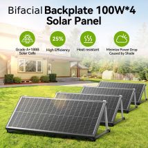 Panel słoneczny Rvpozwer 12V 400W/200W/100W dwustronny, monokrystaliczny, o wysokiej wydajności 25,5%, 18 ogniw BB, do instalacji fotowoltaicznych, na dach domu, do campingu.
