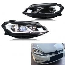 Fari a LED per Volkswagen VW Golf MK7.5 TSI TDI Variante alogena 2017-2020 [non adatto per GTI/GTD/Rline/MK7] Gruppo lampade anteriori