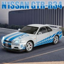 1:24 Bilancia Auto Nissan Skyline GTR-R34 Modello di Veicolo In Lega Pressofuso In Metallo Veloce e Furioso Da Collezione Per Bambini Compleanno Giocattolo Regali