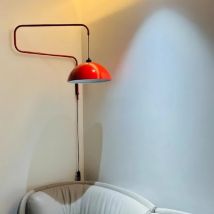 Vintage Red Metal Wall Lamp Long Arm for Foyer Bedroom Reading Lamps with E27 Bulb New Style Lighting Sconce Home Decoration
