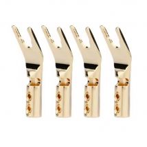 AUX Audio U-förmiger Stecker Y Gabel Gold Kupfer Rhodiniert Verstärker Lautsprecher Bananenkopf Lautsprecherkabel Stecker Y Stecker Terminal
