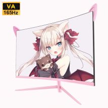 27 Zoll gebogener Monitor 1k/2k 165hz 1800r rosa Gaming-Display hdr10 Free-Sync-Desktop-Bildschirm 1ms gtg mit kostenlosem Geschenk für Mädchen