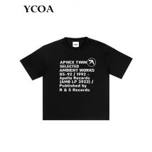Men T-Shirt Aphex Twin Cotton Graphic Oversized Korean Fashion Short Sleeve Tops Tees Y2k Streetwear Aesthetic Harajuku Clothing