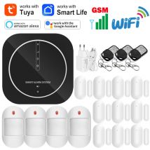 Tuya WiFi GSM Home Alarm System 433MHz Drahtlose Detektor Familie Einbrecher Sicherheit Host Smart Leben APP Steuerung Unterstützung Alexa