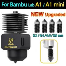 Kit Hotend di aggiornamento per Bambu Lab A1/A1 Mini con ugello in acciaio temprato da 0,4 mm Copertura in silicone Hotend per Bambulab a1 Mini Hotend
