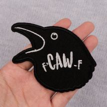 Cute Crow Embroidery Patch Funny Quotes Iron On Patches For Clothing Thermoadhesive Patches On Clothes DIY Sew Badges