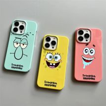 Anime spongebobs coole telefon hülle für iphone 16 15 14 13 12 11 pro max xs xr xsmax 6 7 8 plus glänzende hd harte pc abdeckung