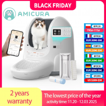 Amicura Cura 2 lettiera per gatti rilevamento a 360 gradi toilette per gatti autopulente intelligente controllo app anti-trappola 65 litri a prova di odore