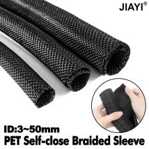 Cable Sleeve Self Closing PET Braided Expandable Auto Line Management Overlaps Flexible Loom Split Pipe Tube Wire Wrap Protect