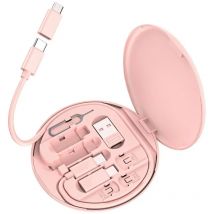 Kit cavo telefonico a ricarica rapida da 60 W multi tipo C a USB C a Micro USB per illuminazione per iPhone 14 13 15 Pro Scatola di immagazzinaggio cavo dati