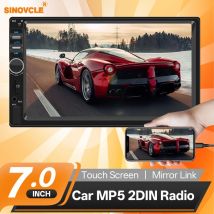 SINOVCLE 2 Din Autoradio Bluetooth 7" HD Touchscreen Stereo FM Audio Stereo MP5 Player TF USB AUX Unterstützung Rückfahrkamera 12V