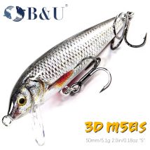 B&U Sinking Minnow Wobbler Angelköder für Barsch, Barsch, Hecht, Forellenköder und harter Köder, Jerkbait für Barsch-Angelgerät
