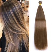 24 Zoll glatte Haar verlängerungen Ombre blonde Haar bündel weiches Haar hitze beständiges Faser haar, das synthetisches glattes Haar webt