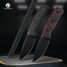 Pescado petrificado Beluga PFP01F N690 cuchillos de hoja fija seguridad Bushcrafter cuchillo de supervivencia forestal Camping funda de cuero herramienta de mano