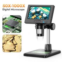 Microscopio digitale IPS da 4,3" con 8 LED Microscopio a moneta con ingrandimento 1000X Fotocamera per microscopio elettronico USB per saldatura PCB