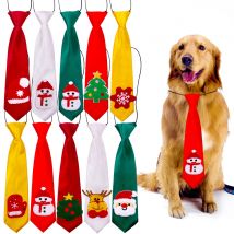 5/10PCS Weihnachten Große Hund Krawatten Nette Schneemann Dekoration Hund Bowties Elastische Bands Hundesalon Zubehör Für hunde
